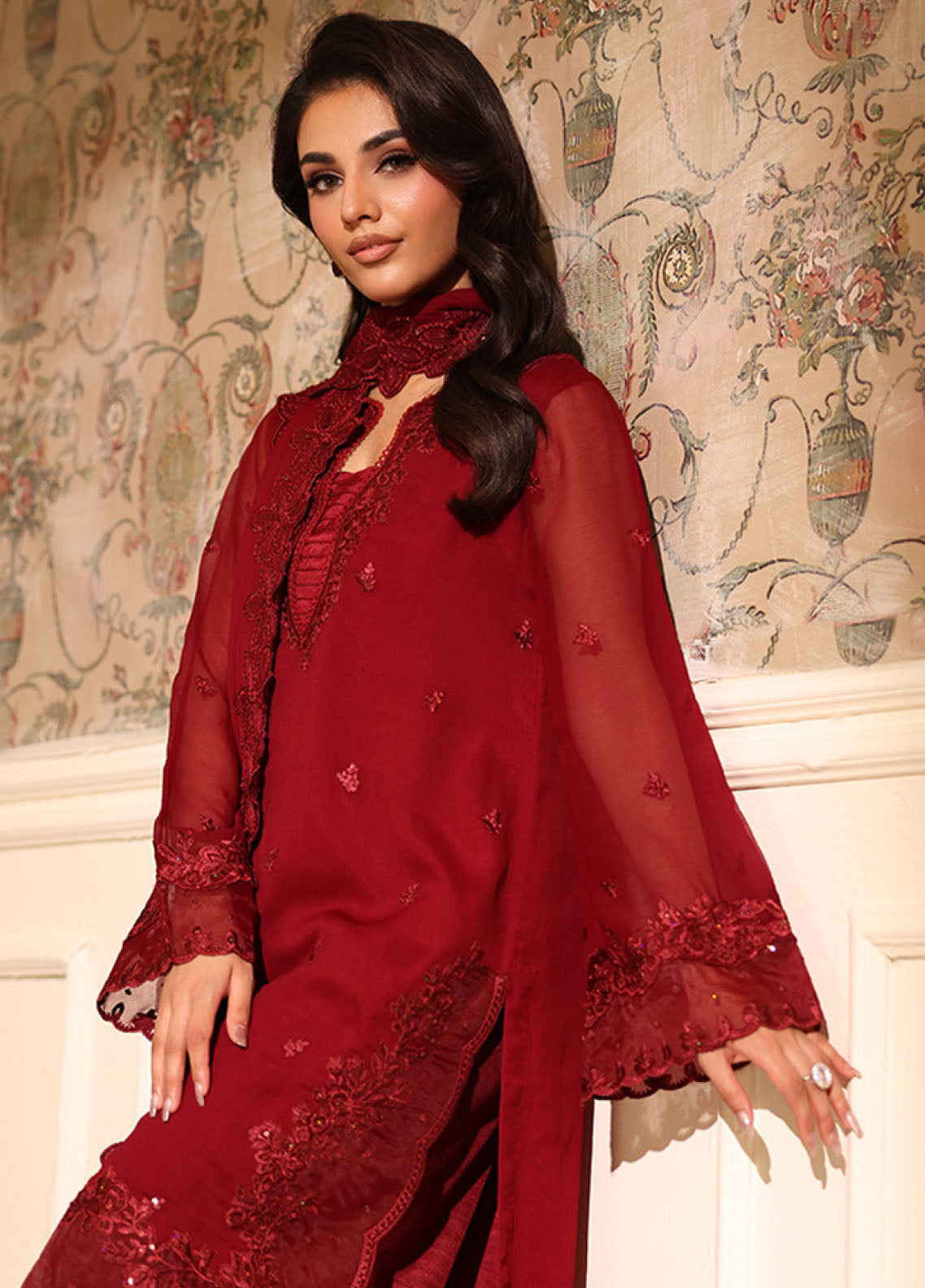 Ensembles By Azure Festive Embroidered Chiffon 3 Piece Unstitched Suit AZU25EFE D-CHERRY VEIL Ensembles By Azure Festive Embroidered Chiffon 3 Piece Unstitched Suit AZU25EFE D-CHERRY VEIL
