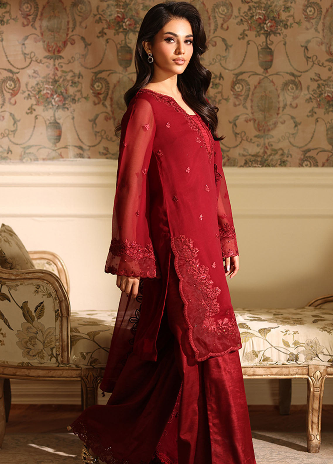 Ensembles By Azure Festive Embroidered Chiffon 3 Piece Unstitched Suit AZU25EFE D-CHERRY VEIL Ensembles By Azure Festive Embroidered Chiffon 3 Piece Unstitched Suit AZU25EFE D-CHERRY VEIL