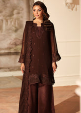 Ensembles By Azure Festive Embroidered Chiffon 3 Piece Unstitched Suit AZU25EFE D-COCOA DRAPE