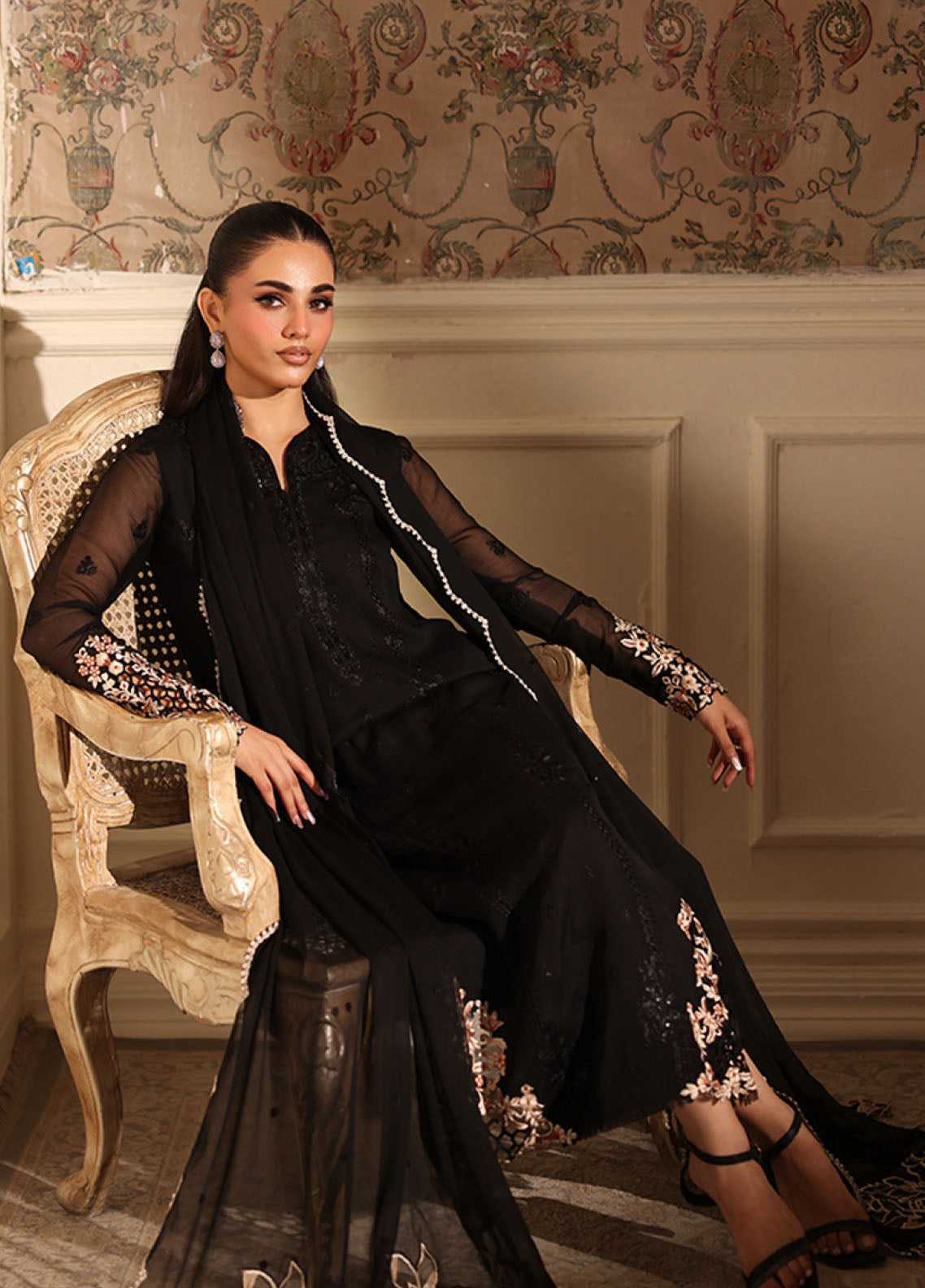 Ensembles By Azure Festive Embroidered Chiffon 3 Piece Unstitched Suit AZU25EFE D-DUSKEN LACE Ensembles By Azure Festive Embroidered Chiffon 3 Piece Unstitched Suit AZU25EFE D-DUSKEN LACE