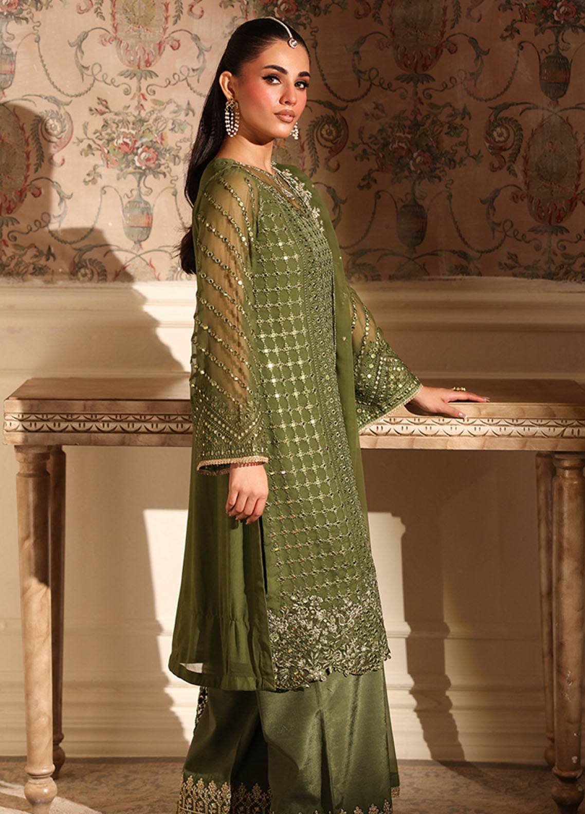 Ensembles By Azure Festive Embroidered Chiffon 3 Piece Unstitched Suit AZU25EFE D-MOSS GLOW Ensembles By Azure Festive Embroidered Chiffon 3 Piece Unstitched Suit AZU25EFE D-MOSS GLOW