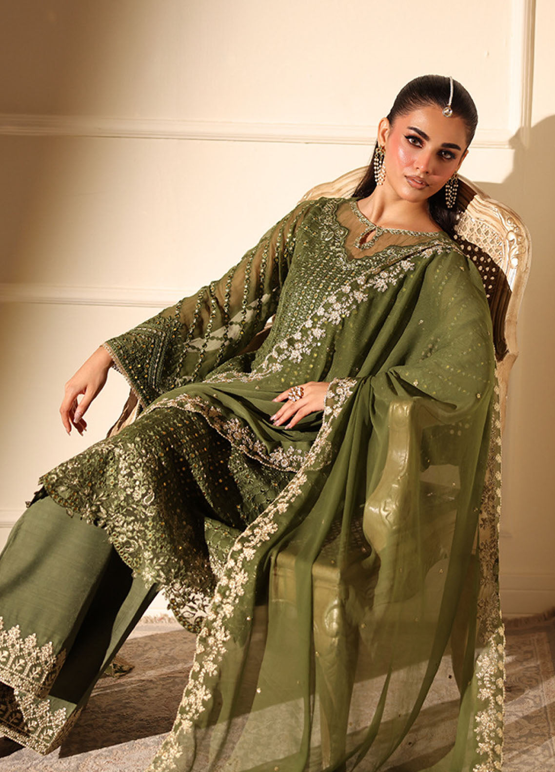 Ensembles By Azure Festive Embroidered Chiffon 3 Piece Unstitched Suit AZU25EFE D-MOSS GLOW Ensembles By Azure Festive Embroidered Chiffon 3 Piece Unstitched Suit AZU25EFE D-MOSS GLOW