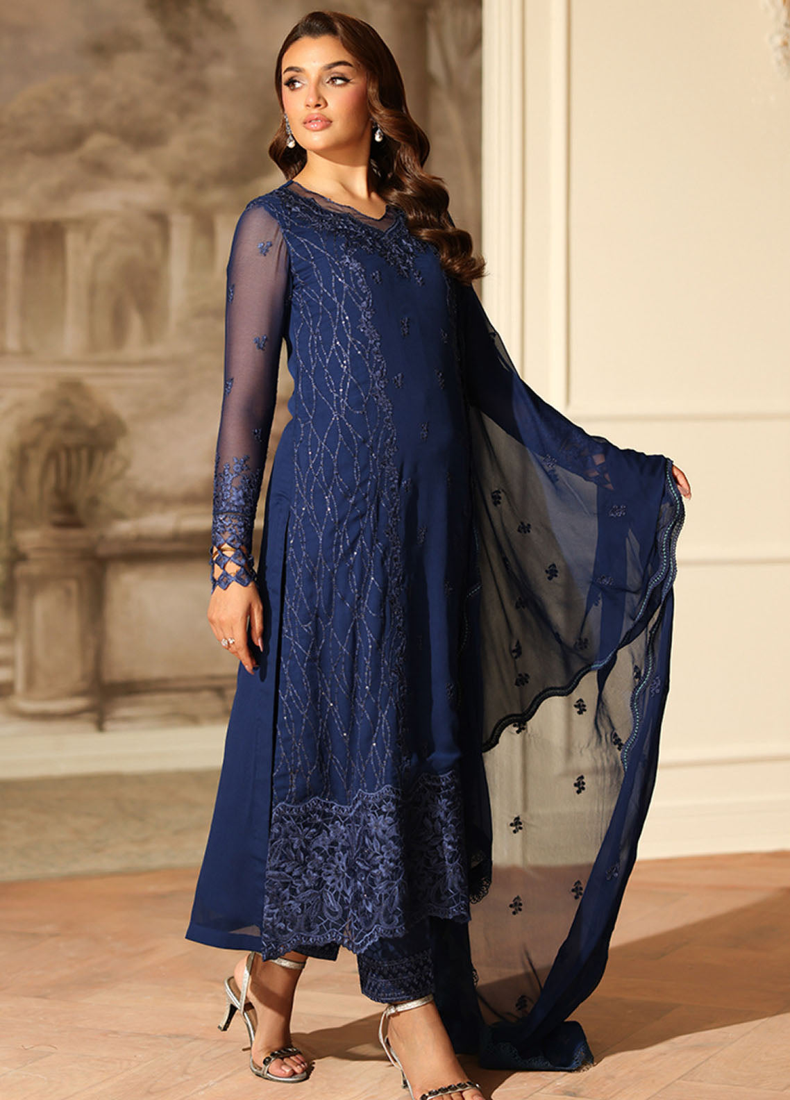 Ensembles By Azure Festive Embroidered Chiffon 3 Piece Unstitched Suit AZU25EFE D-ROYAL ECLIPSE Ensembles By Azure Festive Embroidered Chiffon 3 Piece Unstitched Suit AZU25EFE D-ROYAL ECLIPSE