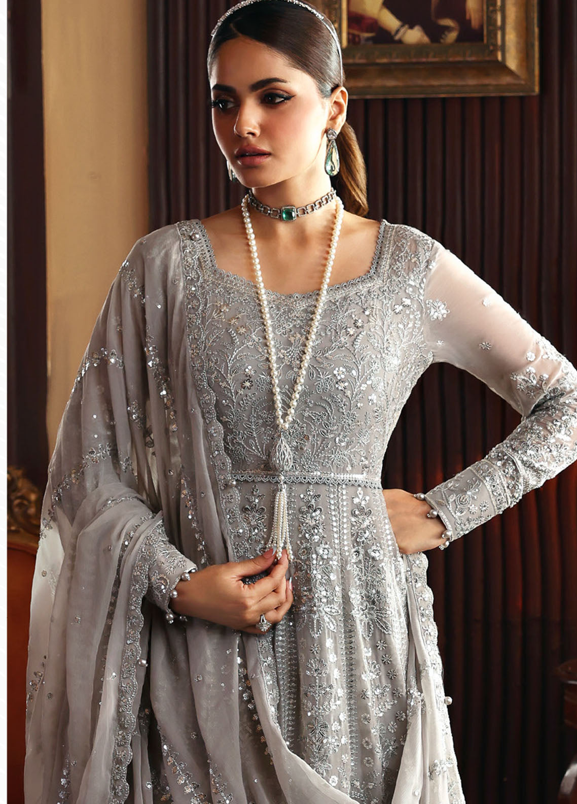 Evayna By Gulaal Embroidered Chiffon 3 Piece Unstitched Suit GL25EEC D-02 SHEYZA Evayna By Gulaal Embroidered Chiffon 3 Piece Unstitched Suit GL25EEC D-02 SHEYZA