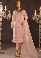 Falsafaa By HZ Textile Embroidered Organza 3 Piece Stitched Suit HZ25FV5 HZK-175 PNK