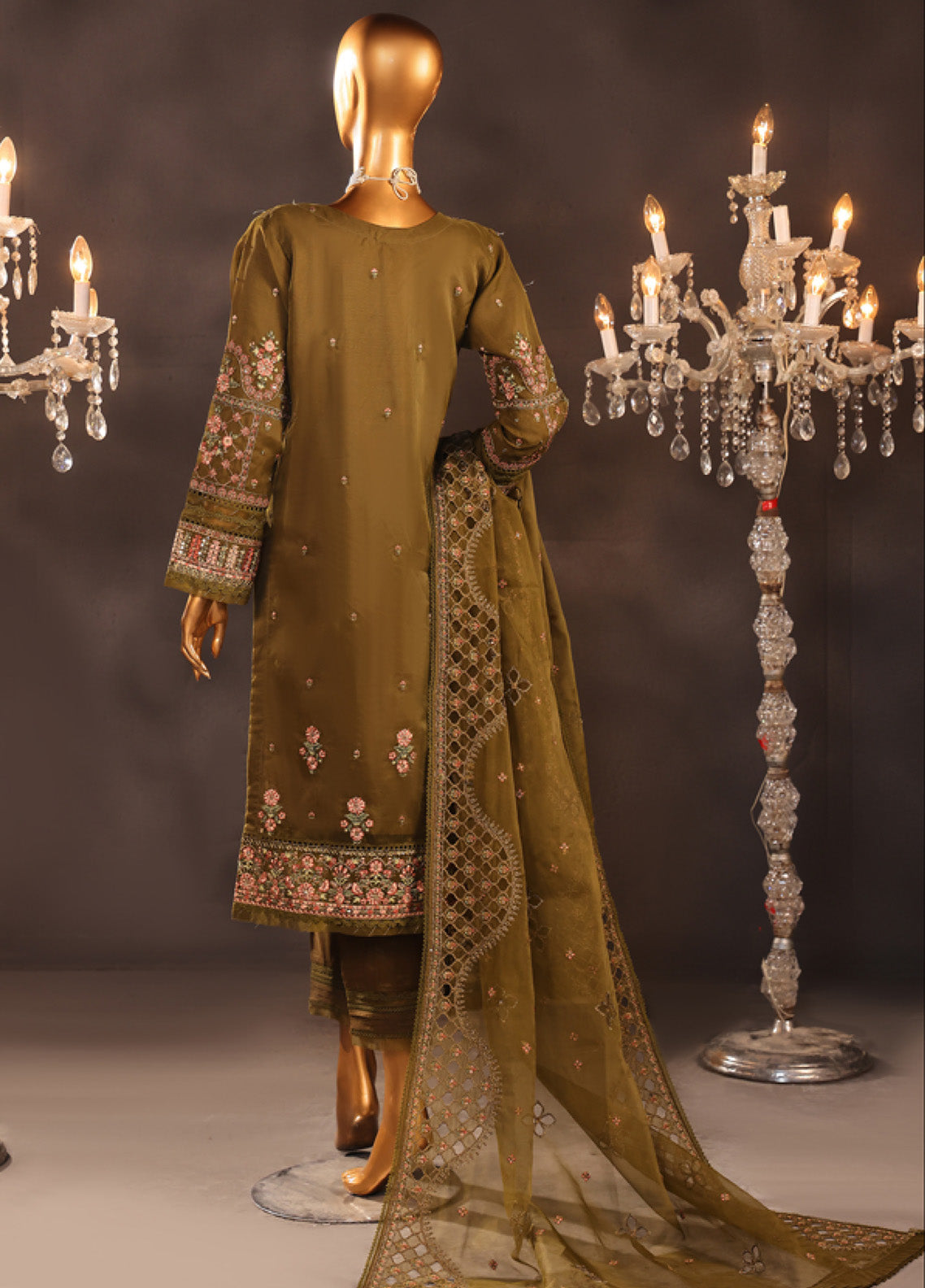 Falsafaa By HZ Textile Embroidered Organza 3 Piece Stitched Suit HZ25FV5 HZK-204 OGRN Falsafaa By HZ Textile Embroidered Organza 3 Piece Stitched Suit HZ25FV5 HZK-204 OGRN