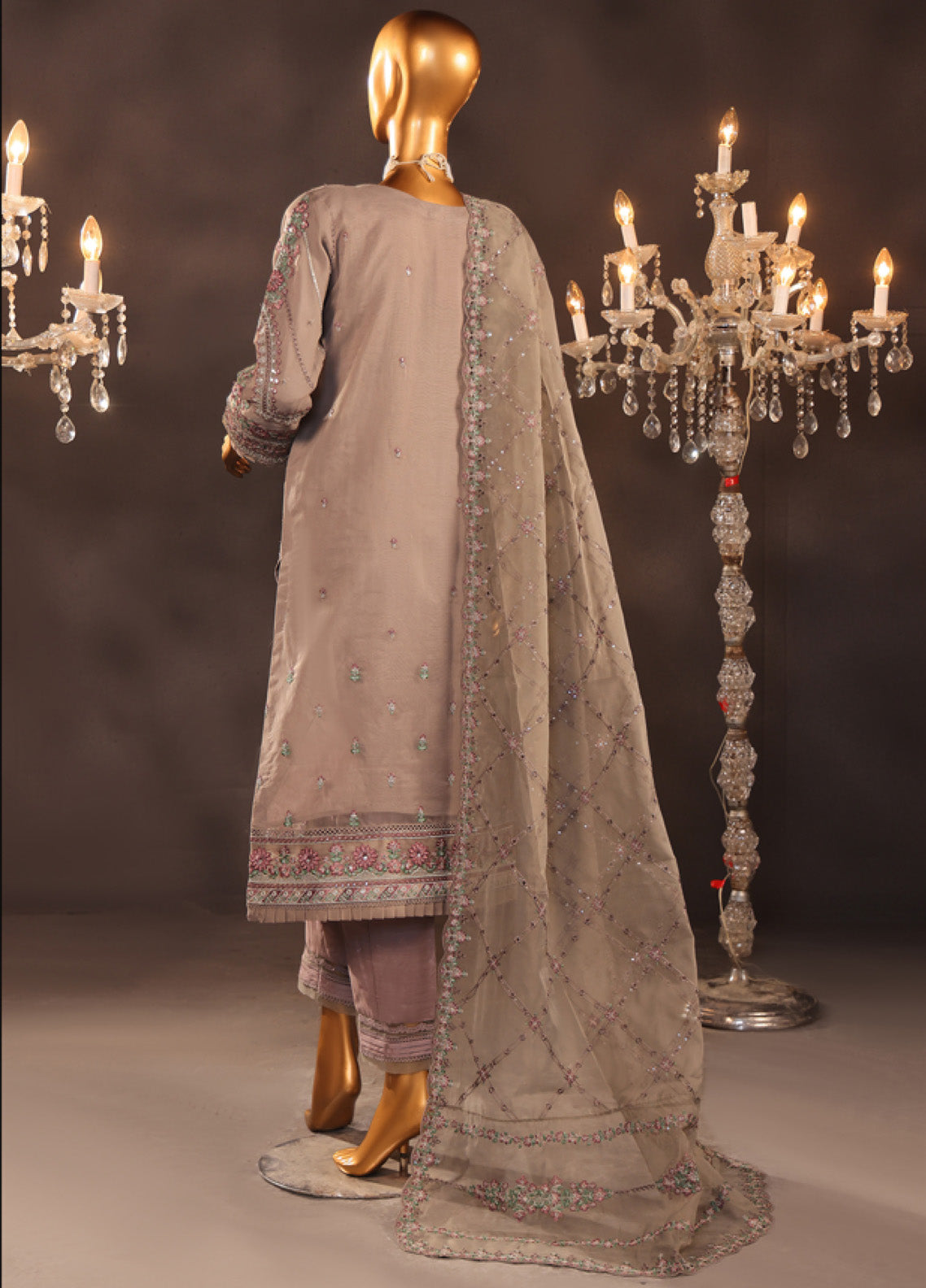 Falsafaa By HZ Textile Embroidered Organza 3 Piece Stitched Suit HZ25FV5 HZK-205 GRY Falsafaa By HZ Textile Embroidered Organza 3 Piece Stitched Suit HZ25FV5 HZK-205 GRY