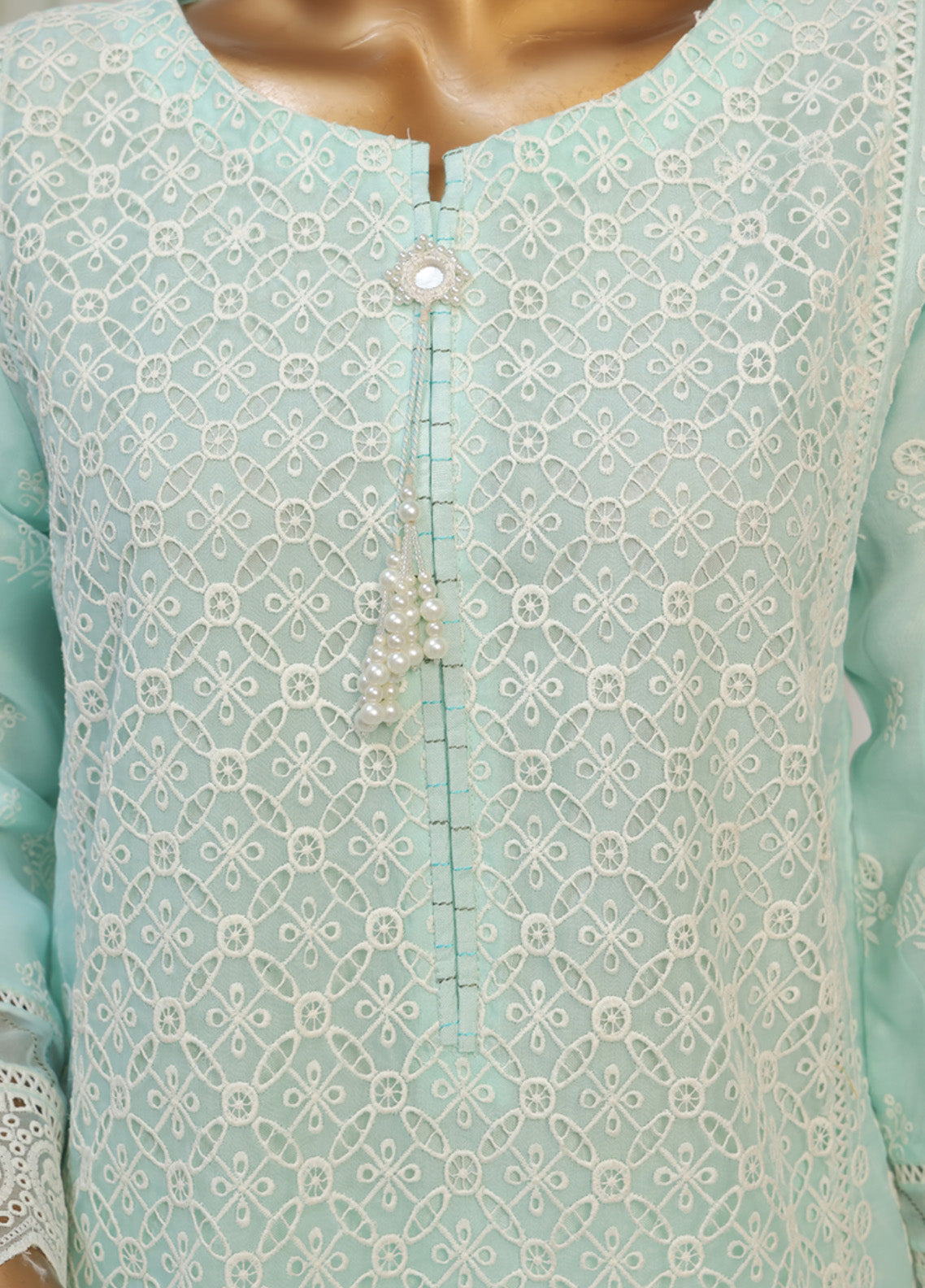 Falsafaa By HZ Textile Embroidered Organza 3 Piece Stitched Suit HZ25FV6 HZK-179 AQUA Falsafaa By HZ Textile Embroidered Organza 3 Piece Stitched Suit HZ25FV6 HZK-179 AQUA