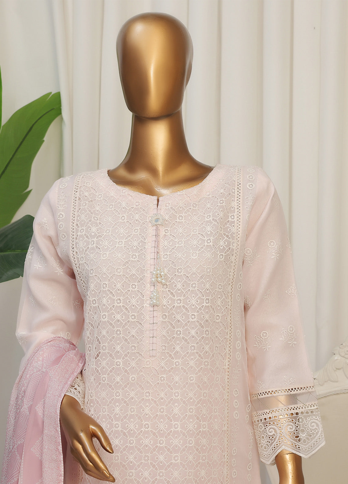 Falsafaa By HZ Textile Embroidered Organza 3 Piece Stitched Suit HZ25FV6 HZK-179 POWDER PINK Falsafaa By HZ Textile Embroidered Organza 3 Piece Stitched Suit HZ25FV6 HZK-179 POWDER PINK