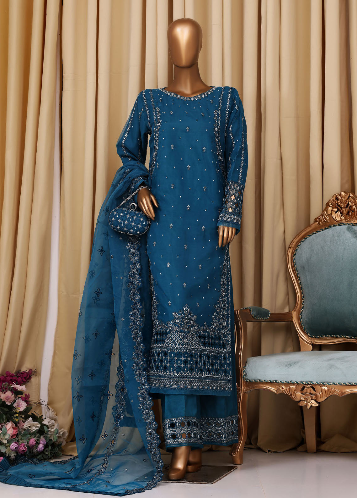 Falsafaa By HZ Textile Formal Embroidered Organza 3 Piece Stitched Suit HZ25FFMOV7 HZK-215 Falsafaa By HZ Textile Formal Embroidered Organza 3 Piece Stitched Suit HZ25FFMOV7 HZK-215