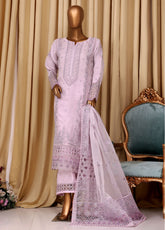 Falsafaa By HZ Textile Formal Embroidered Organza 3 Piece Stitched Suit HZ25FFMOV7 HZK-218-B