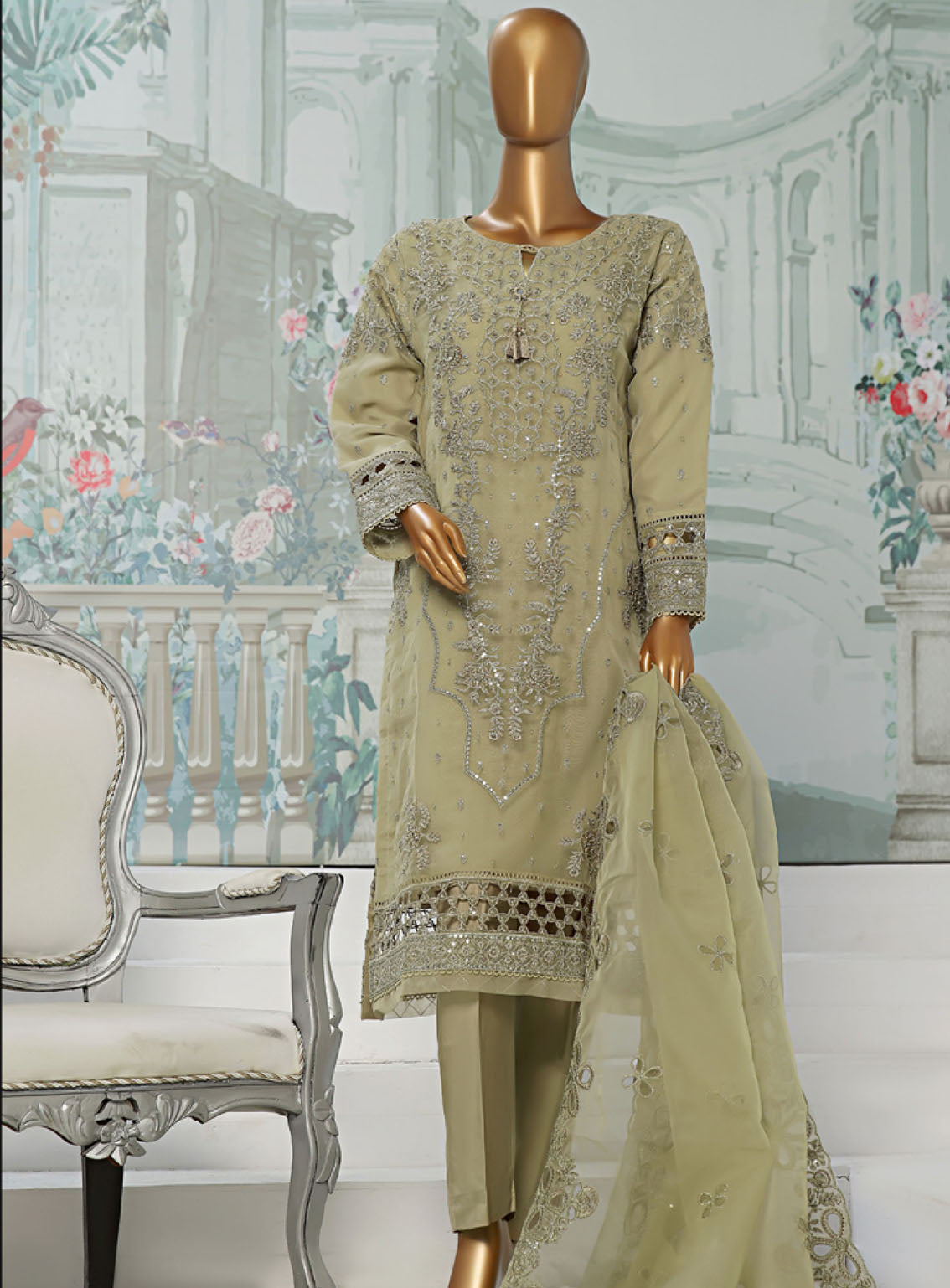 Falsafaa By HZ Textile Formals Embroidered Organza 3 Piece Stitched Suit HZ24FV3 HZK-174-A Falsafaa By HZ Textile Formals Embroidered Organza 3 Piece Stitched Suit HZ24FV3 HZK-174-A
