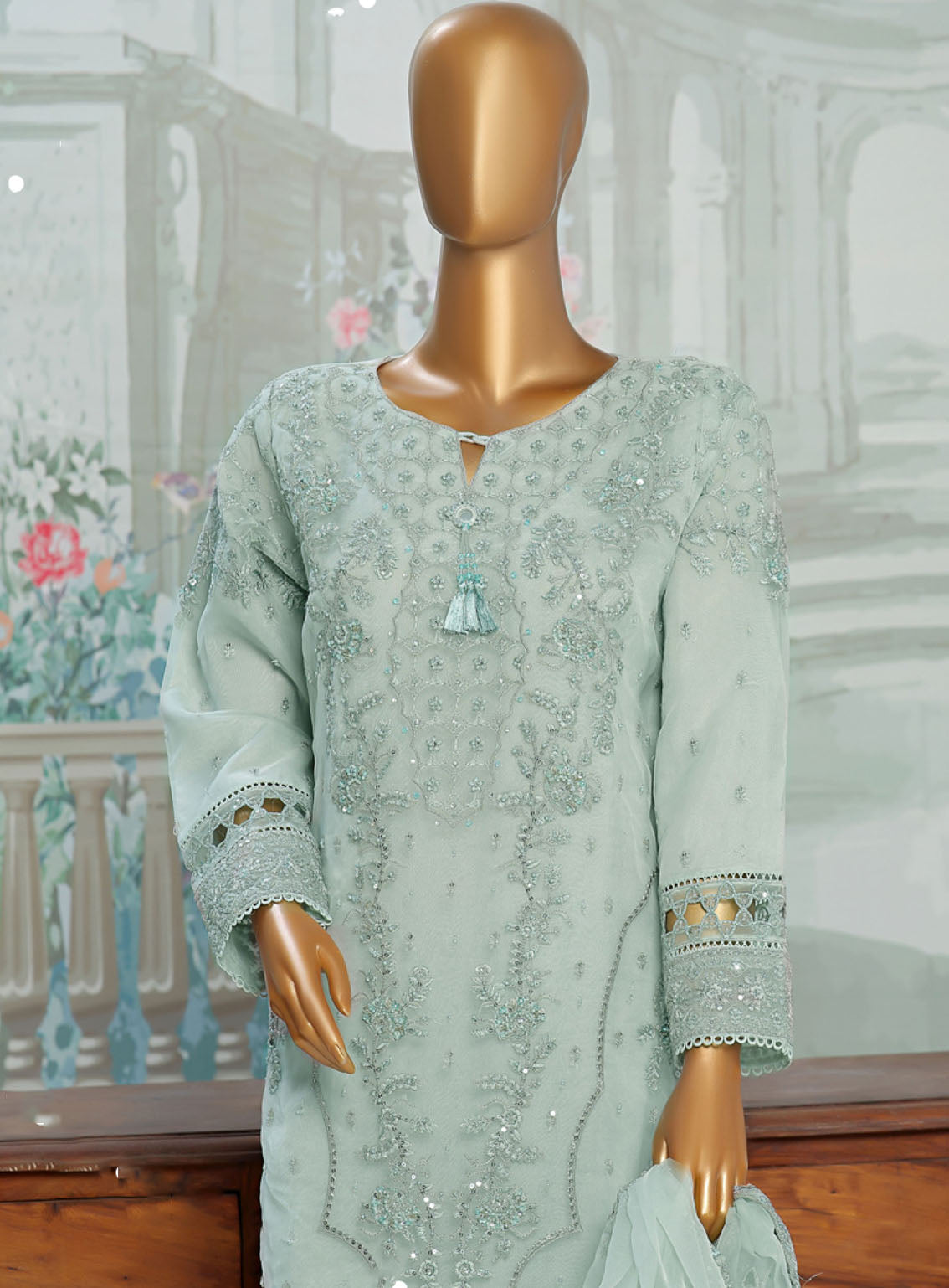 Falsafaa By HZ Textile Formals Embroidered Organza 3 Piece Stitched Suit HZ24FV3 HZK-174-B Falsafaa By HZ Textile Formals Embroidered Organza 3 Piece Stitched Suit HZ24FV3 HZK-174-B