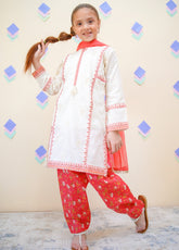 Farshi By Shanzey Embroidered Lawn Cotton Suits Stitched 3 Piece For Girls S25FLE SHK-4432