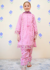 Farshi By Shanzey Embroidered Lawn Cotton Suits Stitched 3 Piece For Girls S25FLE SHK-4434