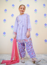 Farshi By Shanzey Embroidered Lawn Cotton Suits Stitched 3 Piece For Girls S25FLE SHK-4435