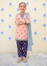 Farshi By Shanzey Embroidered Lawn Cotton Suits Stitched 3 Piece For Girls S25FLE SHK-4437