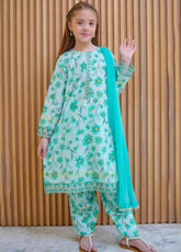 Farshi By Shanzey Embroidered Lawn Suits Stitched 3 Piece For Girls S25FLE SHK-4422