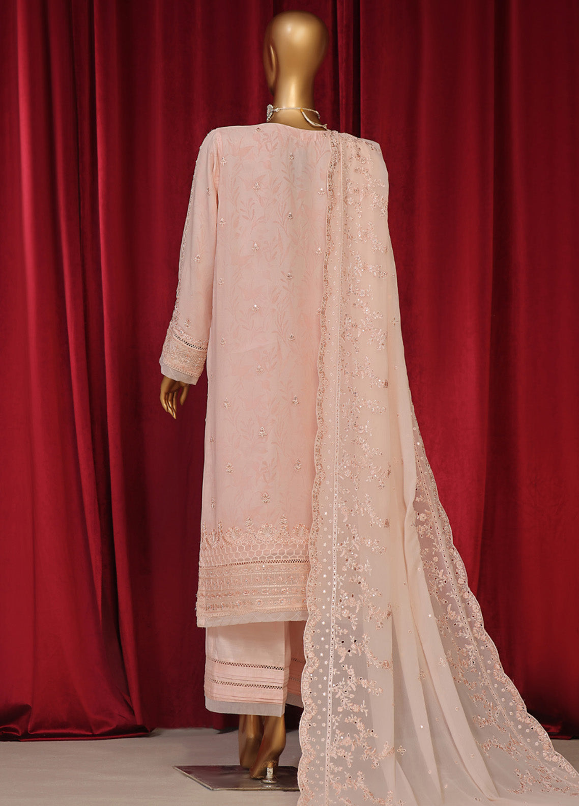 Fasaane By HZ Textile Embroidered Chiffon 3 Piece Stitched Suit HZ24F HZK-194-PCH Fasaane By HZ Textile Embroidered Chiffon 3 Piece Stitched Suit HZ24F HZK-194-PCH