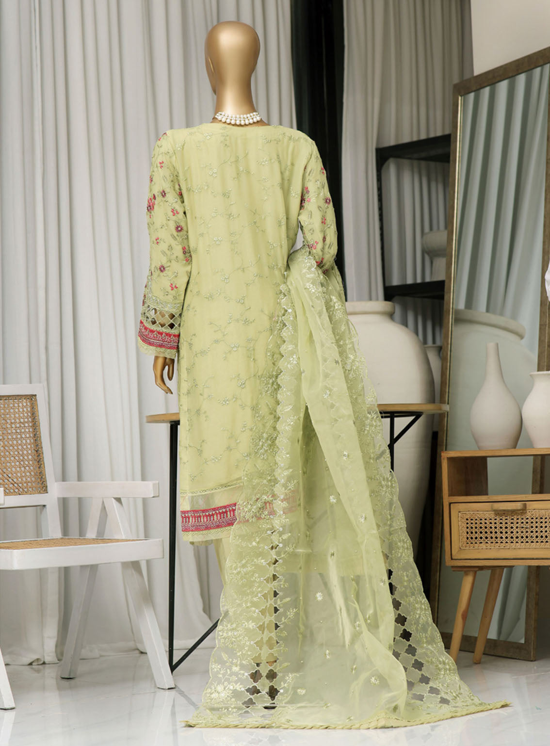 Fasaane By HZ Textile Embroidered Chiffon 3 Piece Stitched Suit HZ24FV5 HZK-171 LG Fasaane By HZ Textile Embroidered Chiffon 3 Piece Stitched Suit HZ24FV5 HZK-171 LG