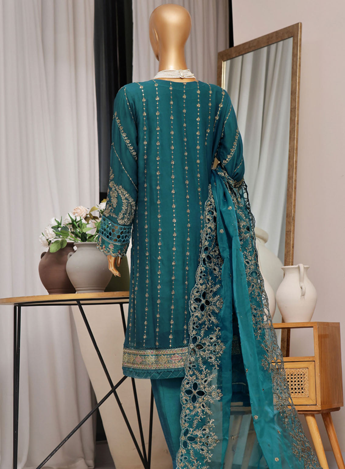 Fasaane By HZ Textile Embroidered Chiffon 3 Piece Stitched Suit HZ24FV5 HZK-173 ZC Fasaane By HZ Textile Embroidered Chiffon 3 Piece Stitched Suit HZ24FV5 HZK-173 ZC