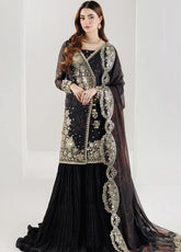 Fiorella By Farasha Embroidered Chiffon 3 Piece Unstitched Suit FSH26FF D-01 RAVEN NOIR