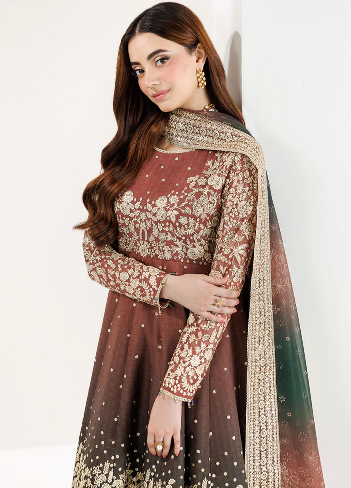 Fiorella By Farasha Embroidered Chiffon 3 Piece Unstitched Suit FSH26FF D-03 RUSTIC GLOW Fiorella By Farasha Embroidered Chiffon 3 Piece Unstitched Suit FSH26FF D-03 RUSTIC GLOW