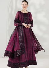 Fiorella By Farasha Embroidered Chiffon 3 Piece Unstitched Suit FSH26FF D-04 VIOLET ECLIPS