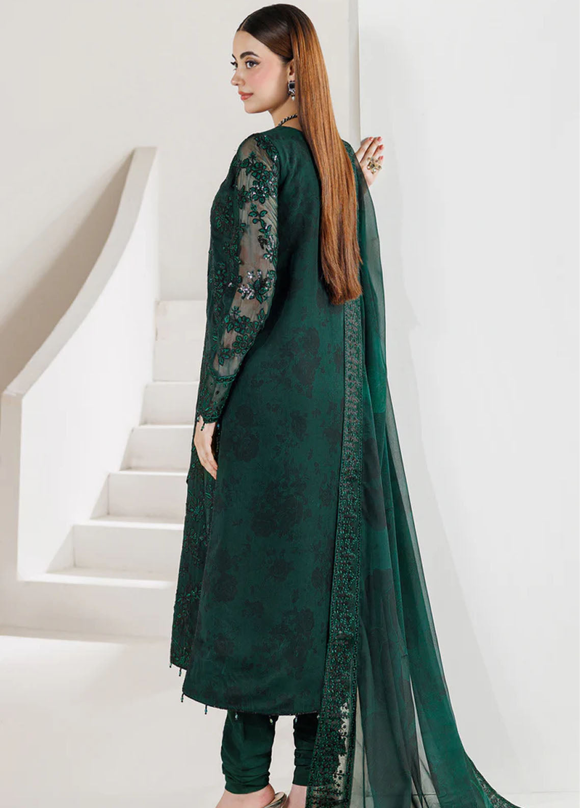 Fiorella By Farasha Embroidered Chiffon 3 Piece Unstitched Suit FSH26FF D-07 JADE MAJESTY Fiorella By Farasha Embroidered Chiffon 3 Piece Unstitched Suit FSH26FF D-07 JADE MAJESTY
