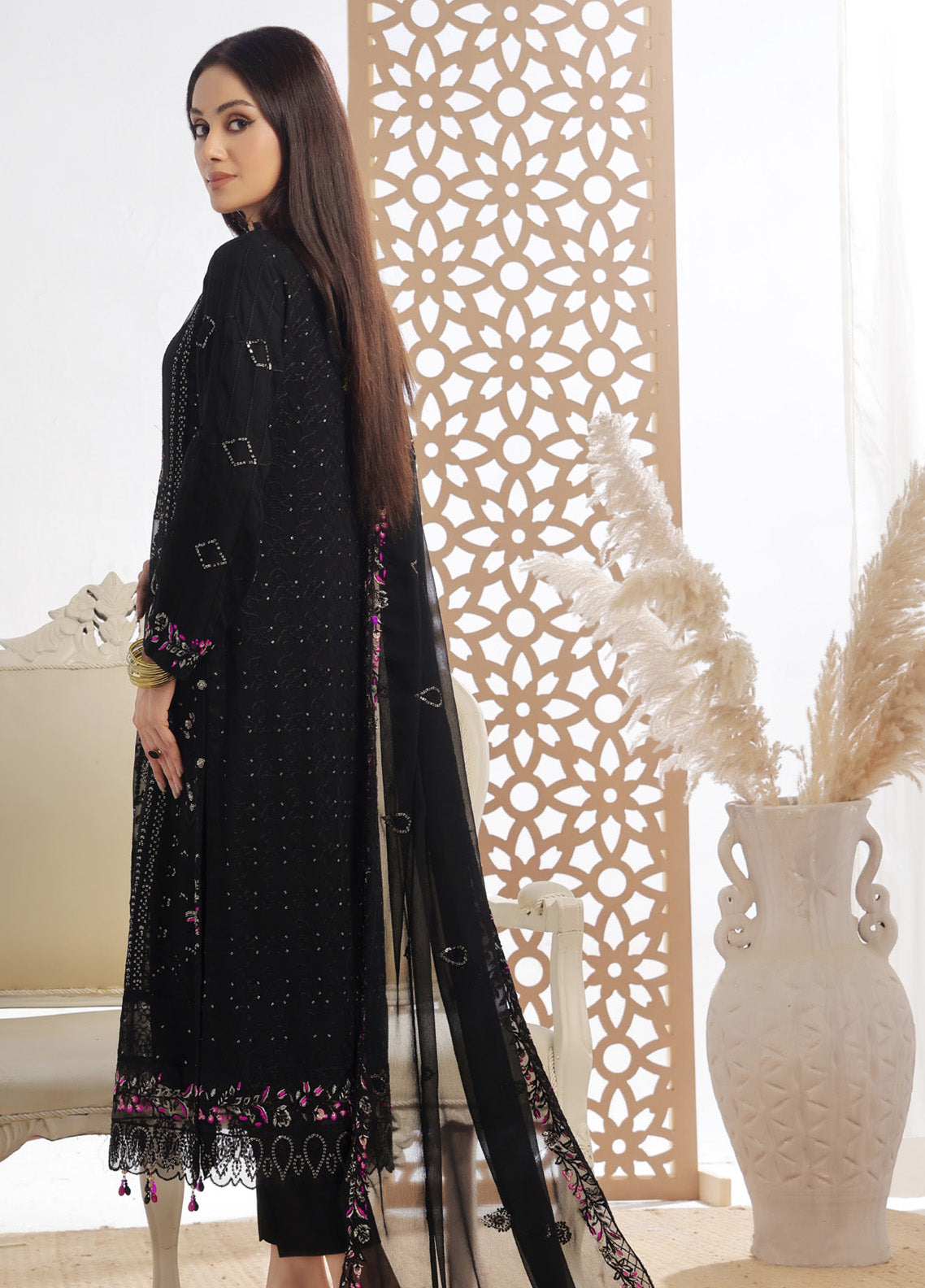 Fleur By Soghat Creation Embroidered Chiffon 3 Piece Unstitched Suit SC25FV2 D-01 Fleur By Soghat Creation Embroidered Chiffon 3 Piece Unstitched Suit SC25FV2 D-01