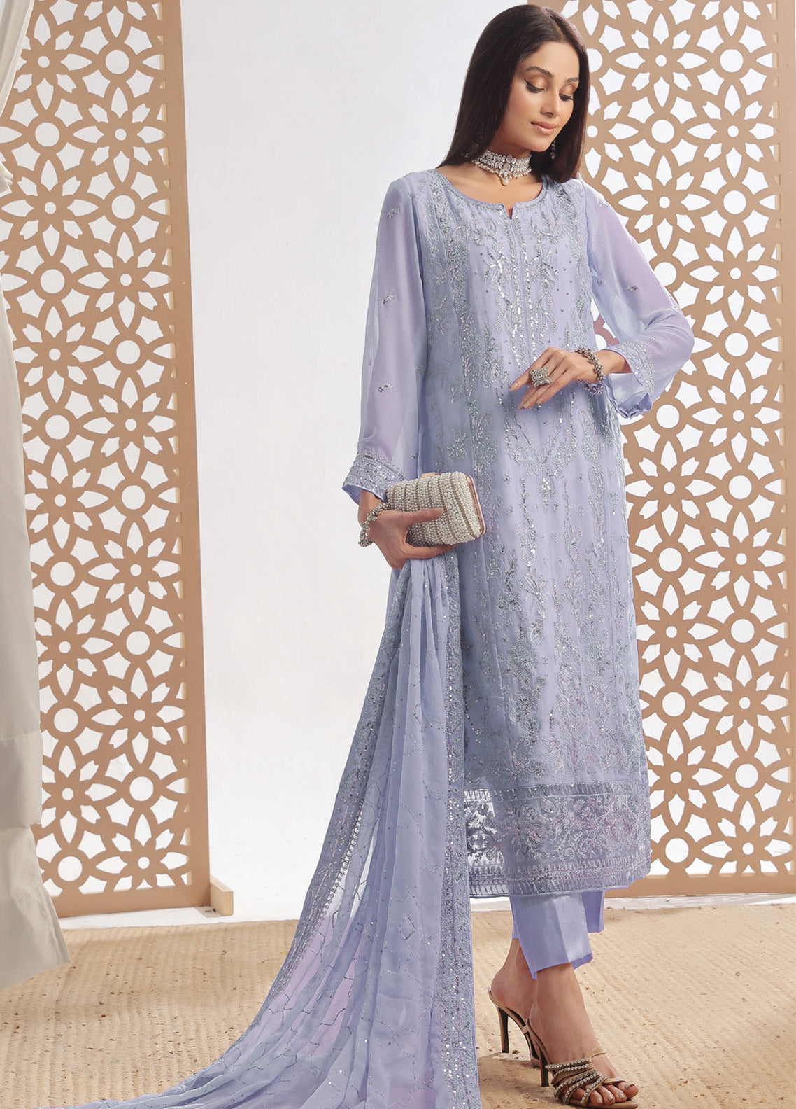 Fleur By Soghat Creation Embroidered Chiffon 3 Piece Unstitched Suit SC25FV2 D-02 Fleur By Soghat Creation Embroidered Chiffon 3 Piece Unstitched Suit SC25FV2 D-02