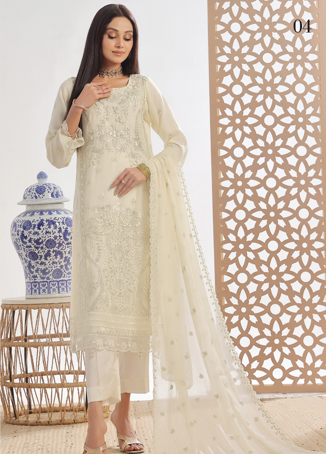 Fleur By Soghat Creation Embroidered Chiffon 3 Piece Unstitched Suit SC25FV2 D-04 Fleur By Soghat Creation Embroidered Chiffon 3 Piece Unstitched Suit SC25FV2 D-04