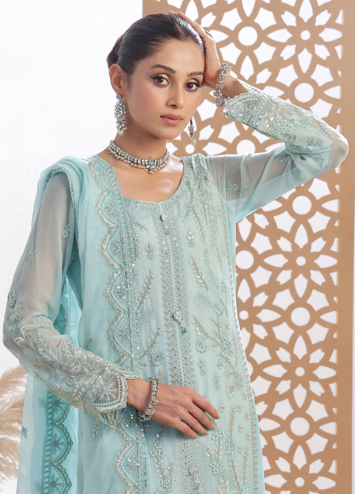 Fleur By Soghat Creation Embroidered Chiffon 3 Piece Unstitched Suit SC25FV2 D-08 Fleur By Soghat Creation Embroidered Chiffon 3 Piece Unstitched Suit SC25FV2 D-08