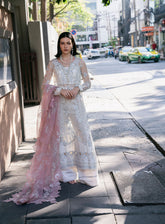 Fleurie By Saad Shaikh Luxury Embroidered Net 4 Piece Unstitched Suit 4 Piece SSK24F PEARL WIND