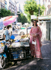 Fleurie By Saad Shaikh Luxury Embroidered Net 4 Piece Unstitched Suit 4 Piece SSK24F SANDY
