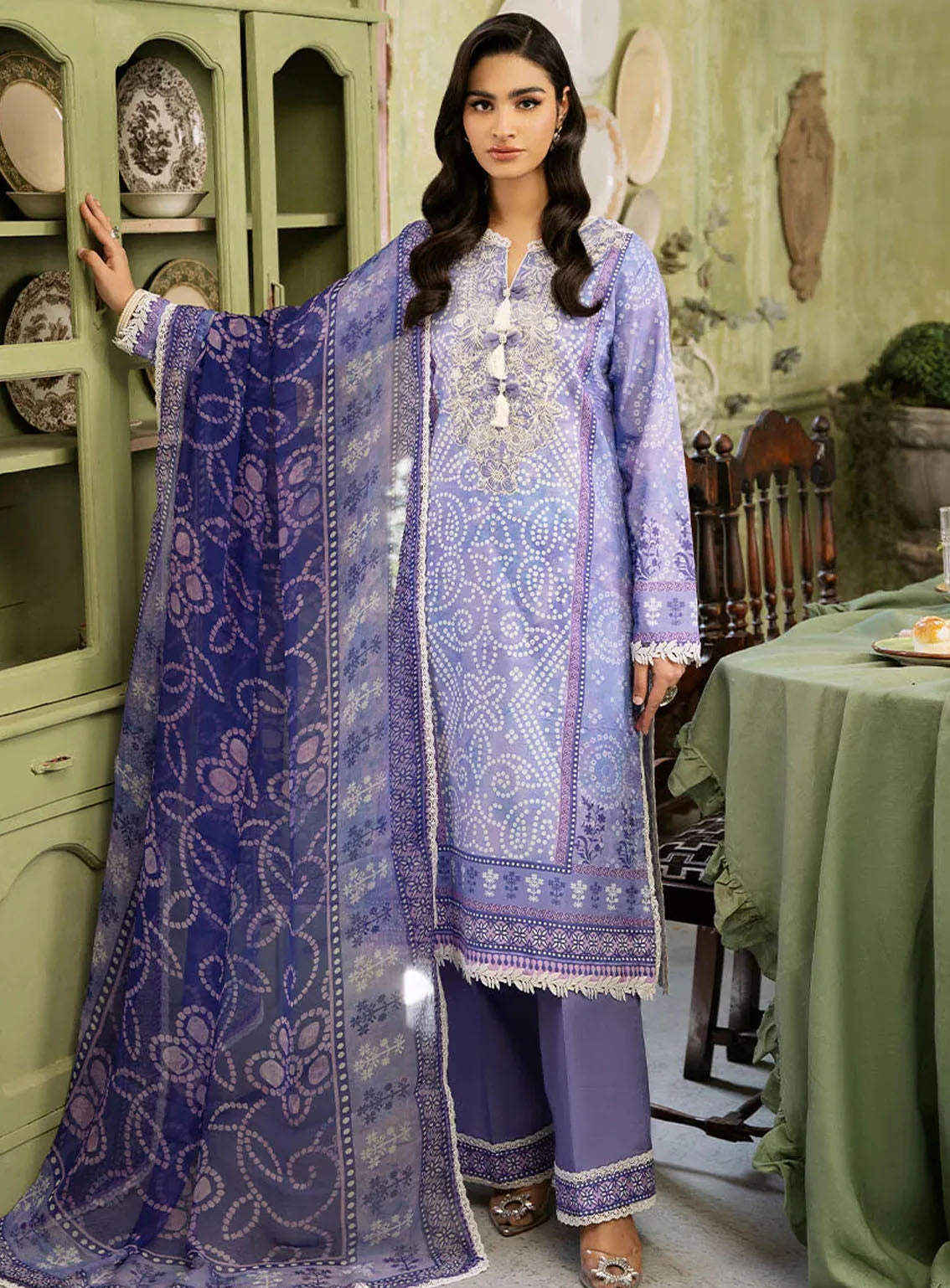 Flora By Roheenaz Embroidered Lawn 3 Piece Unstitched Suit RNZ24F RNP-03A CELESTIA Flora By Roheenaz Embroidered Lawn 3 Piece Unstitched Suit RNZ24F RNP-03A CELESTIA
