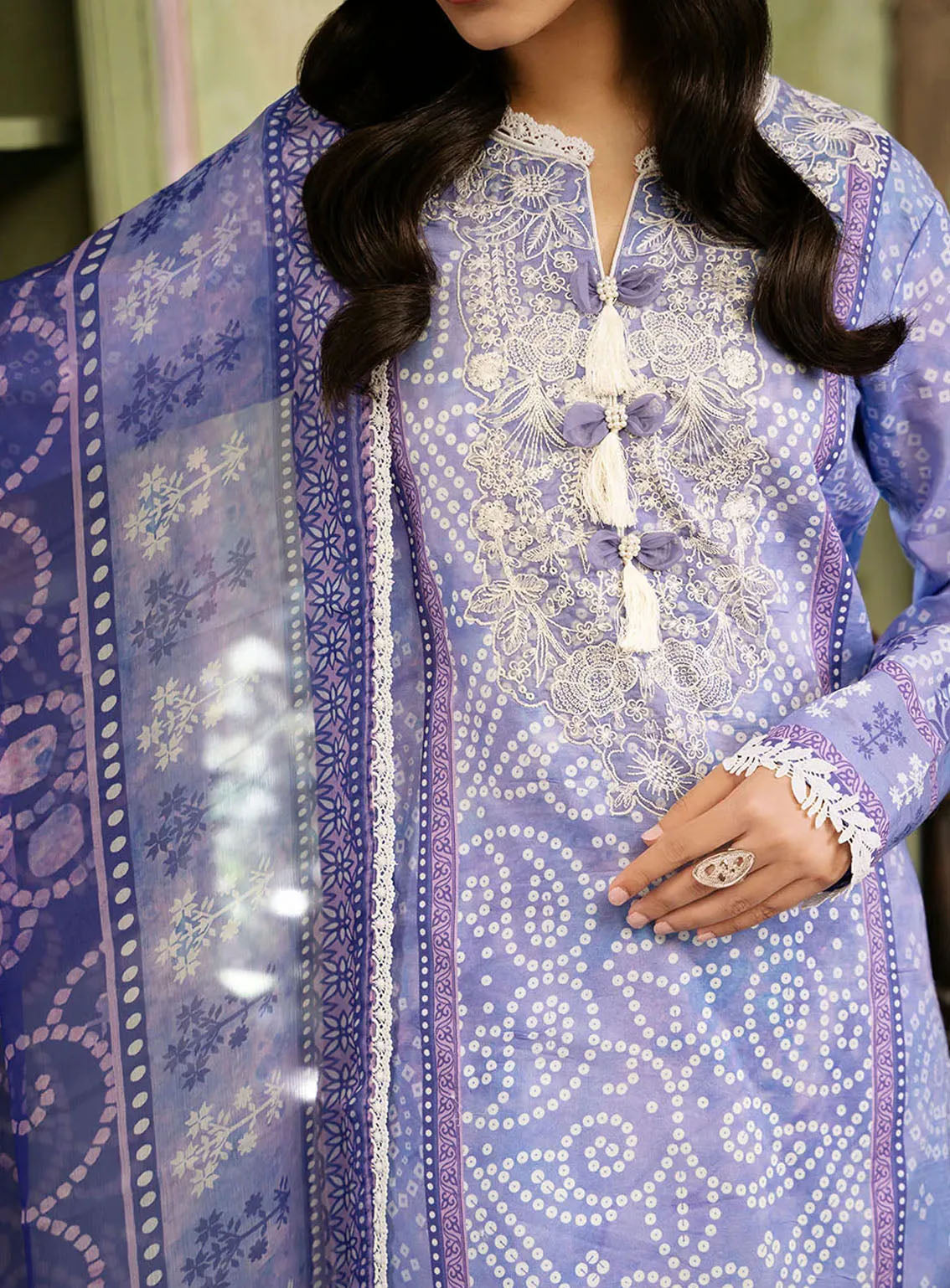 Flora By Roheenaz Embroidered Lawn 3 Piece Unstitched Suit RNZ24F RNP-03A CELESTIA Flora By Roheenaz Embroidered Lawn 3 Piece Unstitched Suit RNZ24F RNP-03A CELESTIA