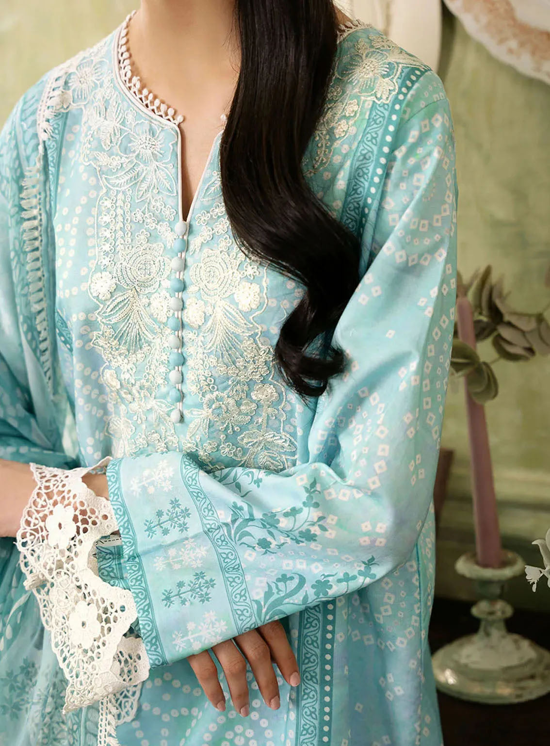 Flora By Roheenaz Embroidered Lawn 3 Piece Unstitched Suit RNZ24F RNP-03B MIRAGE Flora By Roheenaz Embroidered Lawn 3 Piece Unstitched Suit RNZ24F RNP-03B MIRAGE