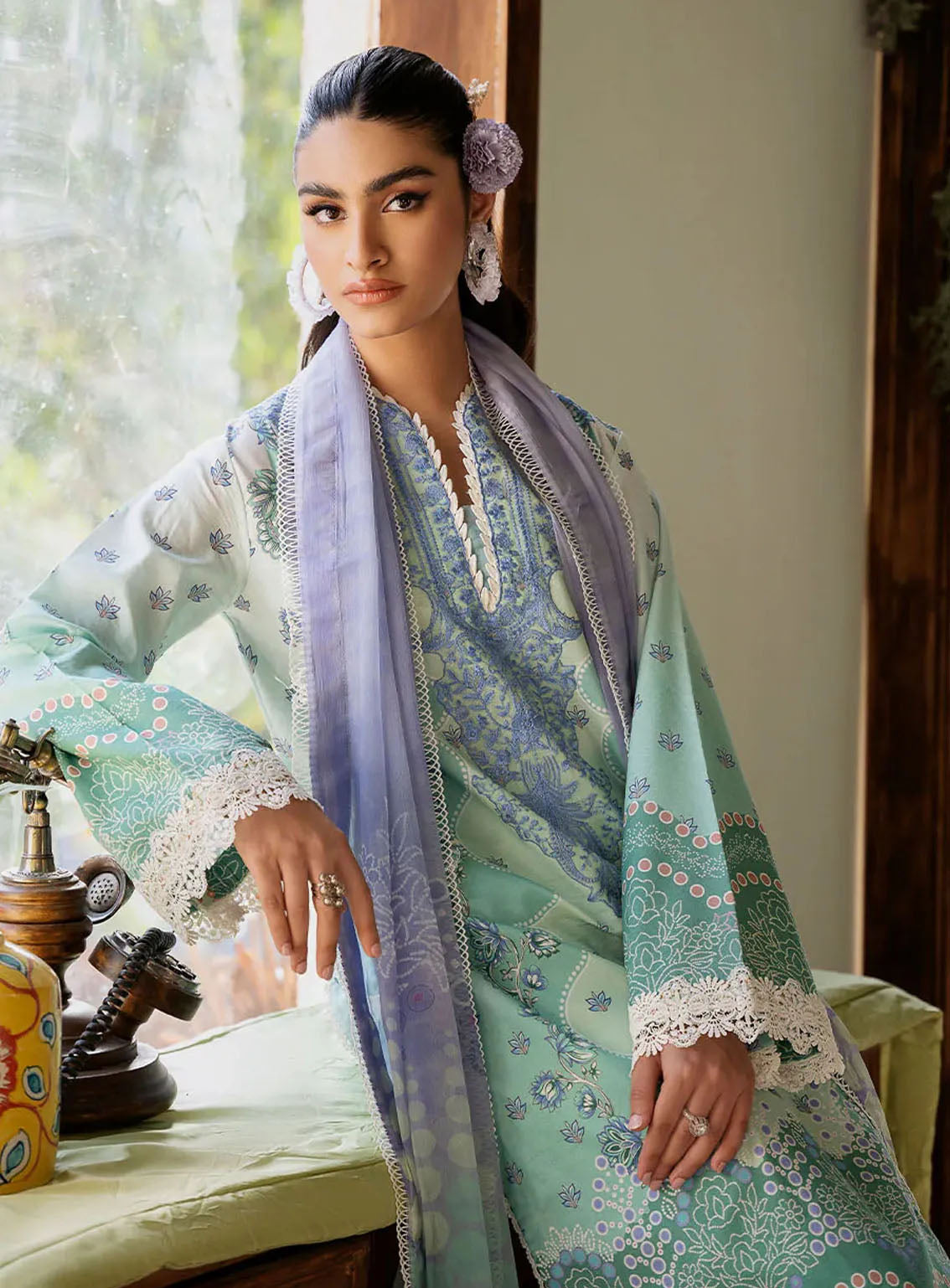 Flora By Roheenaz Embroidered Lawn 3 Piece Unstitched Suit RNZ24F RNP-04A ELYSIUM Flora By Roheenaz Embroidered Lawn 3 Piece Unstitched Suit RNZ24F RNP-04A ELYSIUM