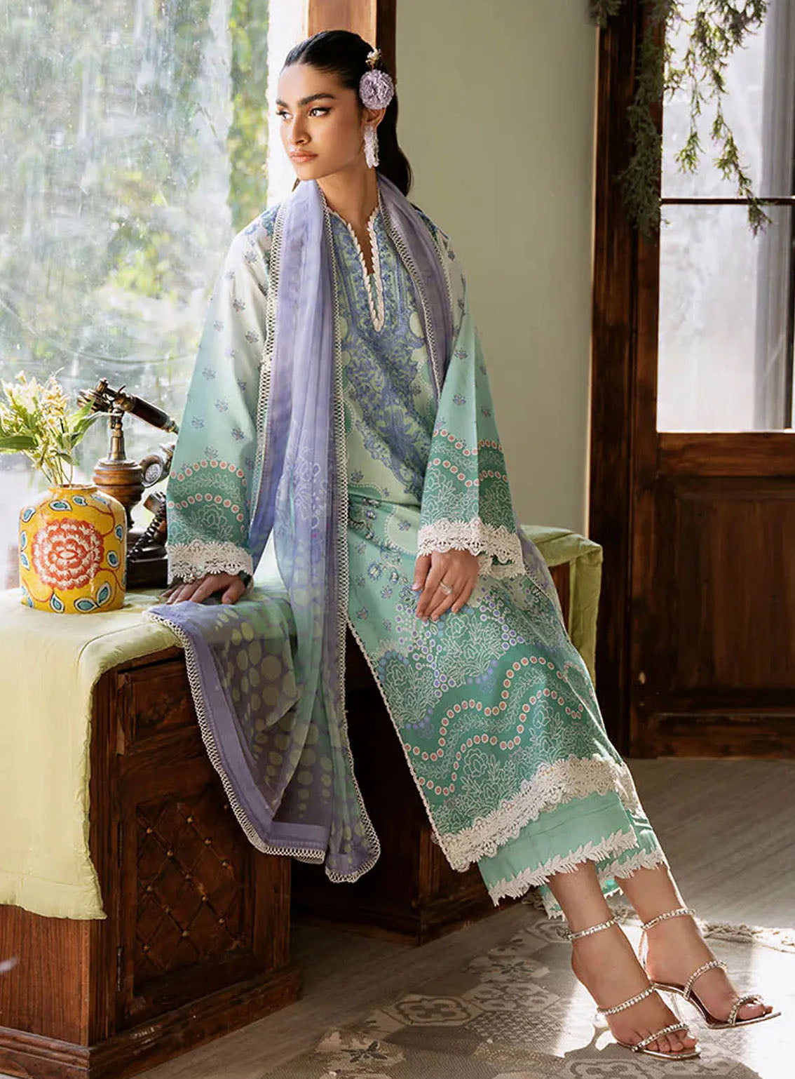 Flora By Roheenaz Embroidered Lawn 3 Piece Unstitched Suit RNZ24F RNP-04A ELYSIUM Flora By Roheenaz Embroidered Lawn 3 Piece Unstitched Suit RNZ24F RNP-04A ELYSIUM