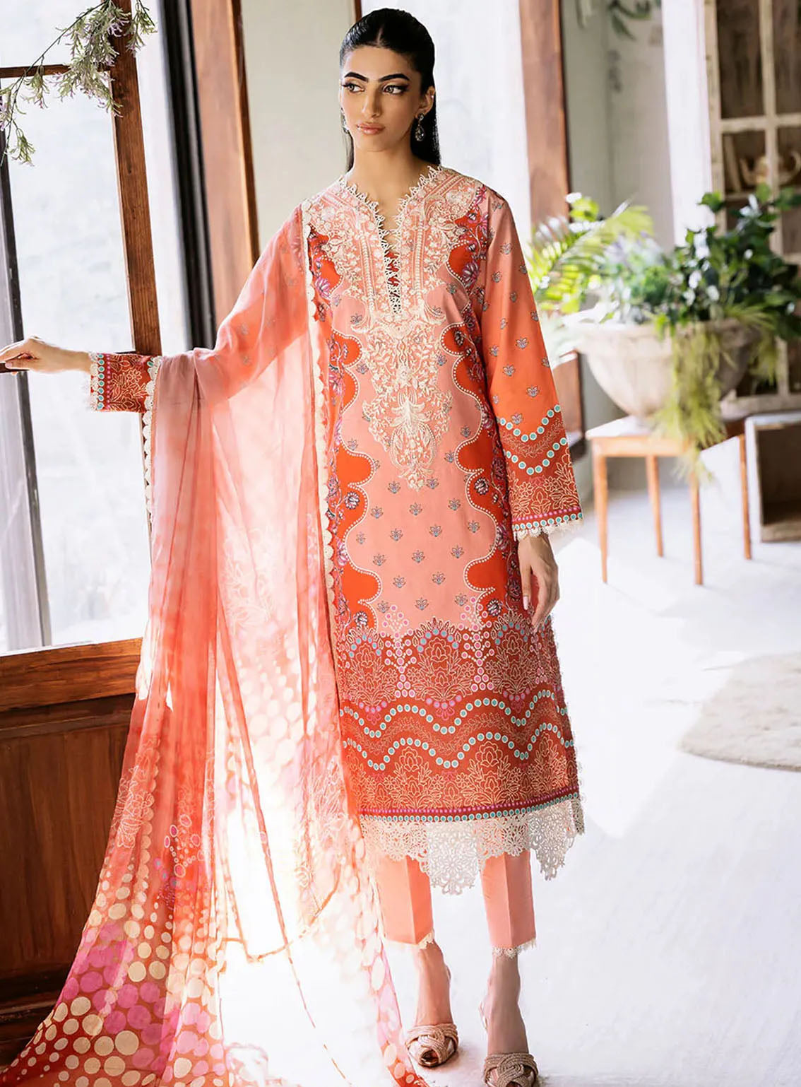 Flora By Roheenaz Embroidered Lawn 3 Piece Unstitched Suit RNZ24F RNP-04B SERENADE Flora By Roheenaz Embroidered Lawn 3 Piece Unstitched Suit RNZ24F RNP-04B SERENADE