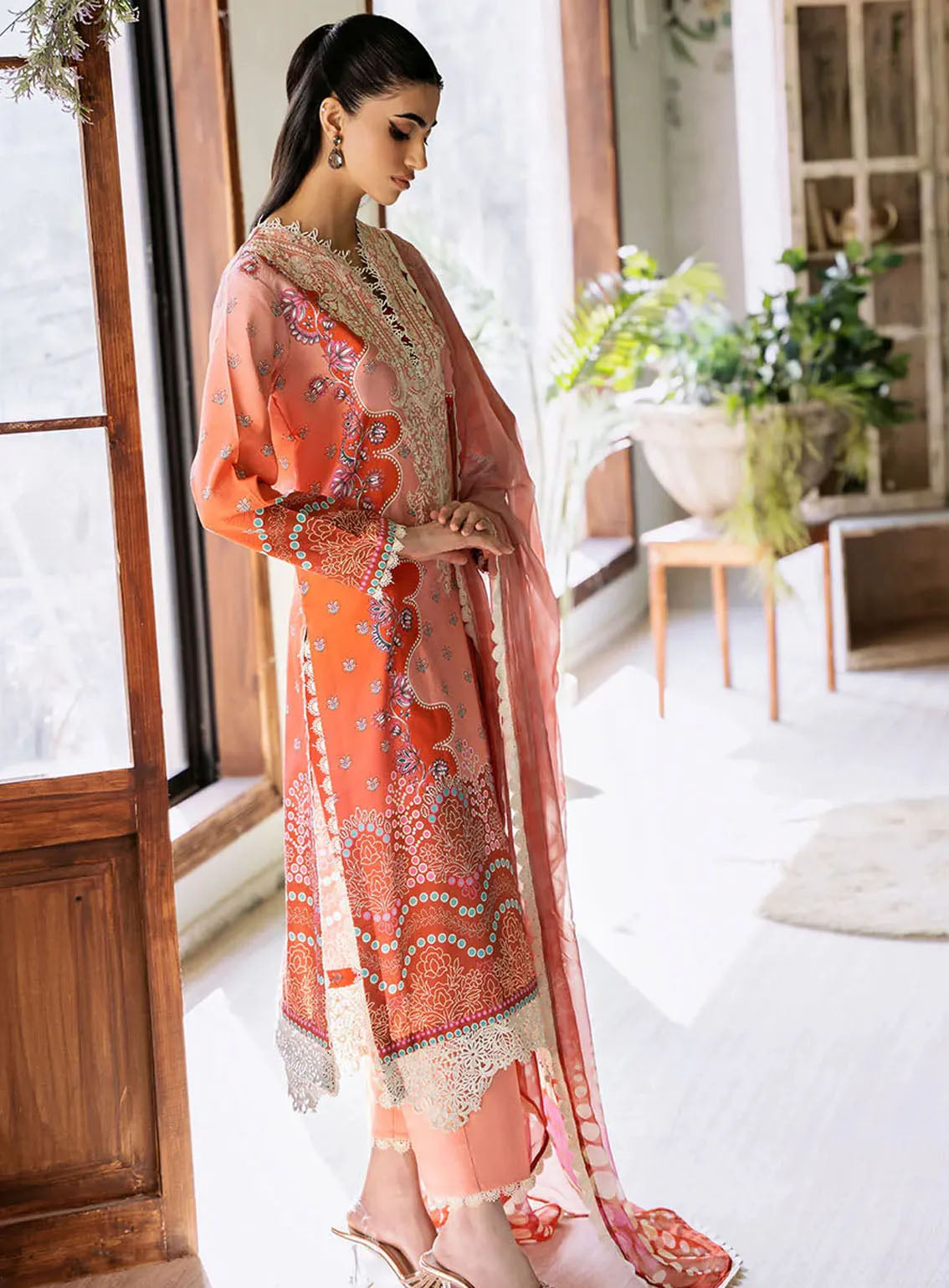 Flora By Roheenaz Embroidered Lawn 3 Piece Unstitched Suit RNZ24F RNP-04B SERENADE Flora By Roheenaz Embroidered Lawn 3 Piece Unstitched Suit RNZ24F RNP-04B SERENADE