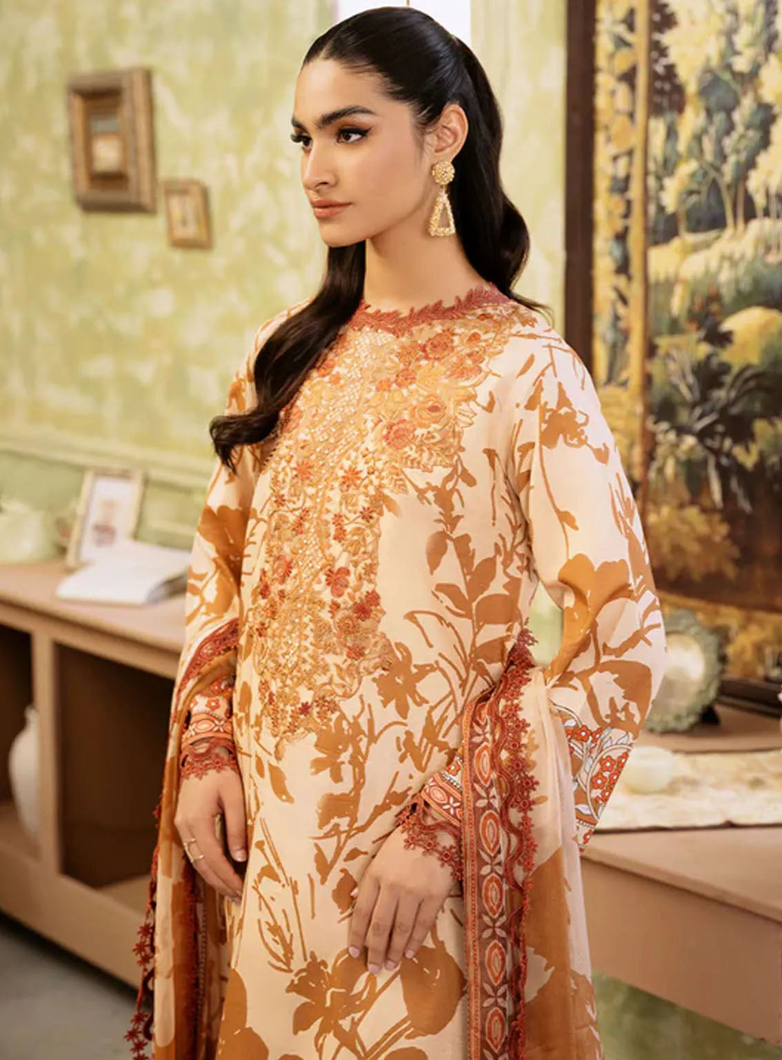 Flora By Roheenaz Embroidered Lawn 3 Piece Unstitched Suit RNZ24F RNP-05A HARMONIA Flora By Roheenaz Embroidered Lawn 3 Piece Unstitched Suit RNZ24F RNP-05A HARMONIA