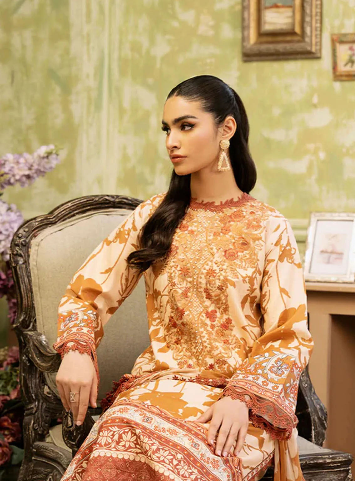 Flora By Roheenaz Embroidered Lawn 3 Piece Unstitched Suit RNZ24F RNP-05A HARMONIA Flora By Roheenaz Embroidered Lawn 3 Piece Unstitched Suit RNZ24F RNP-05A HARMONIA