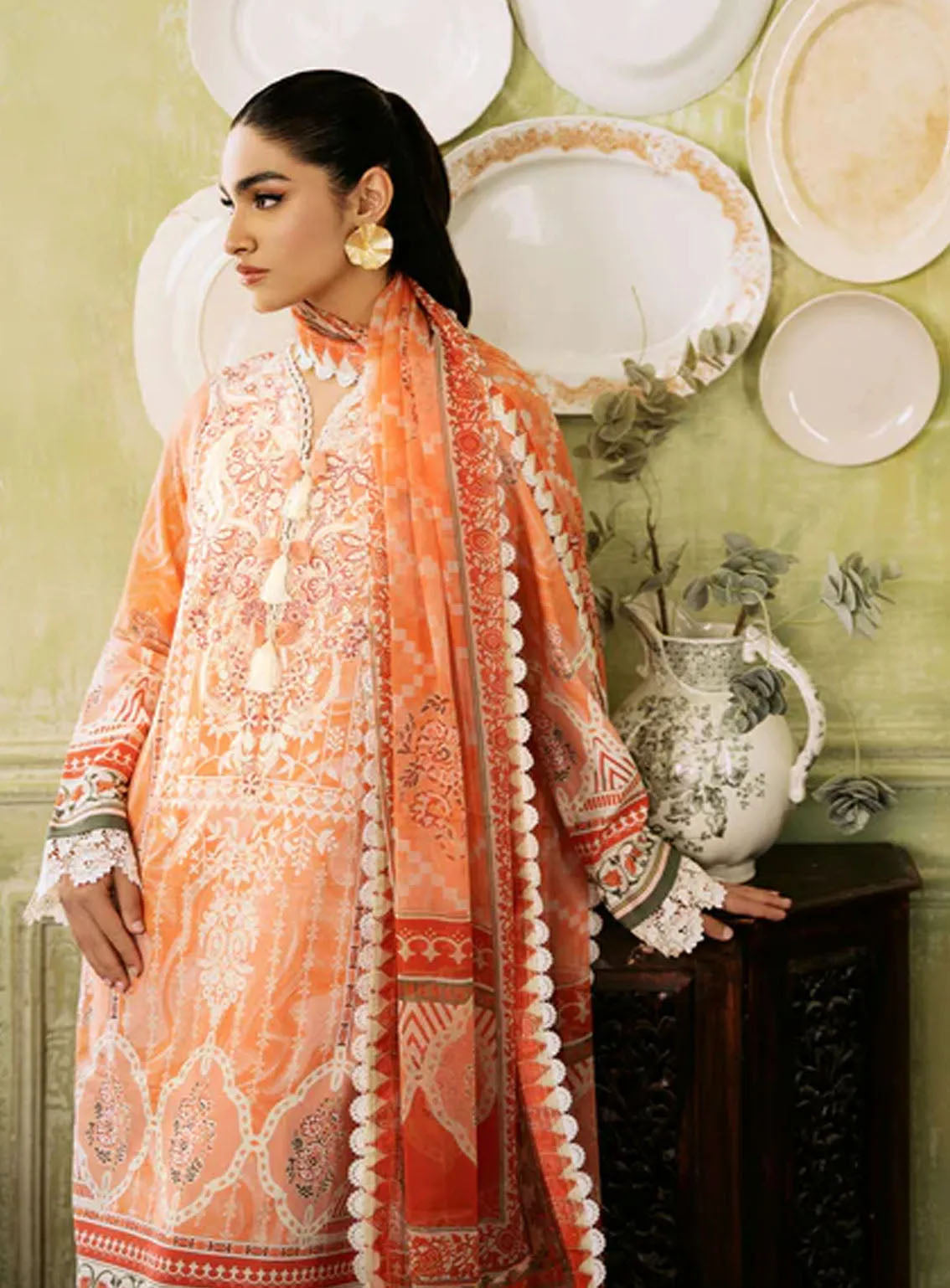 Flora By Roheenaz Embroidered Lawn 3 Piece Unstitched Suit RNZ24F RNP-07A CASCADE Flora By Roheenaz Embroidered Lawn 3 Piece Unstitched Suit RNZ24F RNP-07A CASCADE