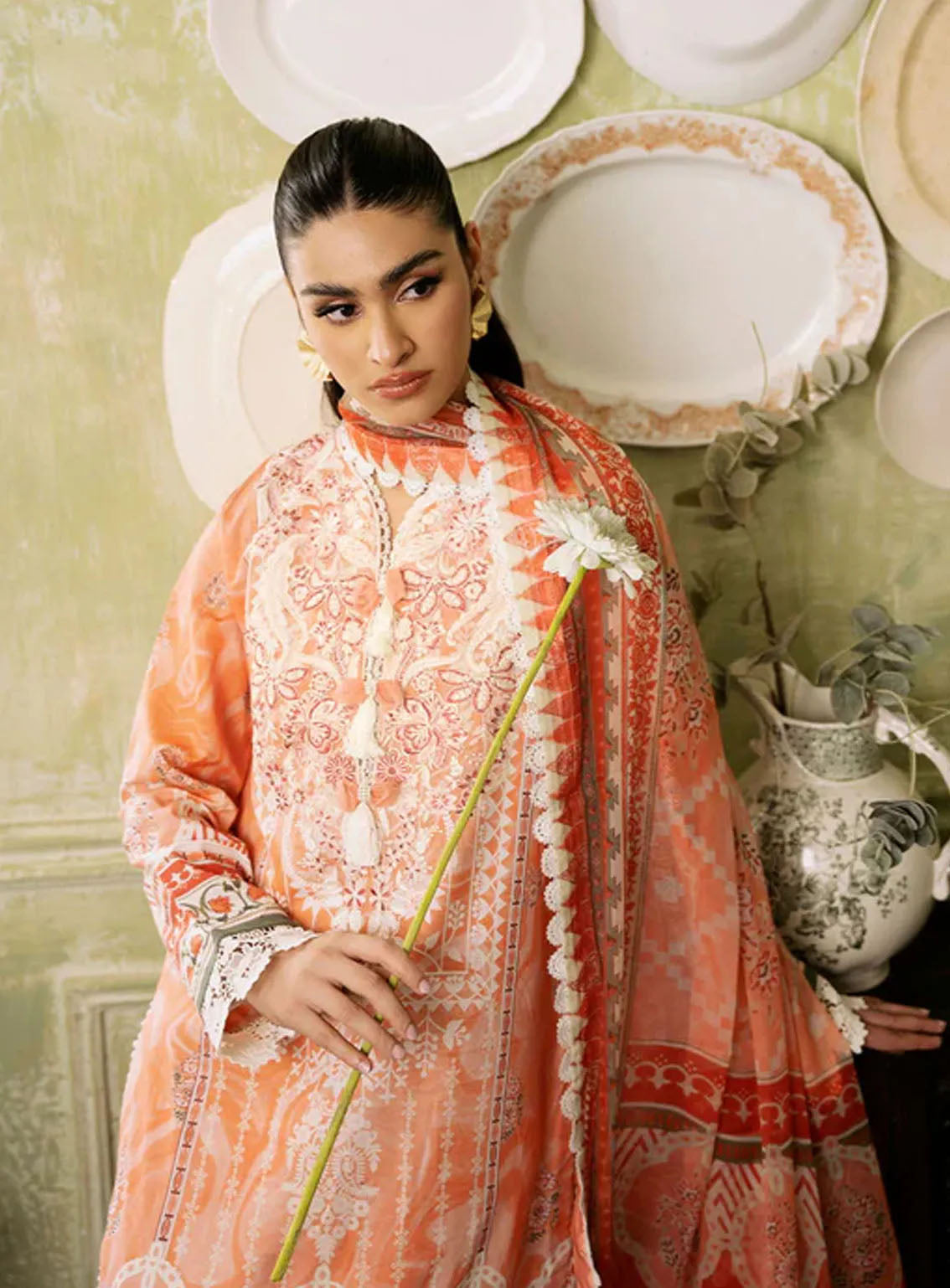 Flora By Roheenaz Embroidered Lawn 3 Piece Unstitched Suit RNZ24F RNP-07A CASCADE Flora By Roheenaz Embroidered Lawn 3 Piece Unstitched Suit RNZ24F RNP-07A CASCADE