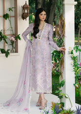 Flora By Zevk Embroidered Lawn 3 Piece Unstitched Suit ZBP25FFL D-LILLY