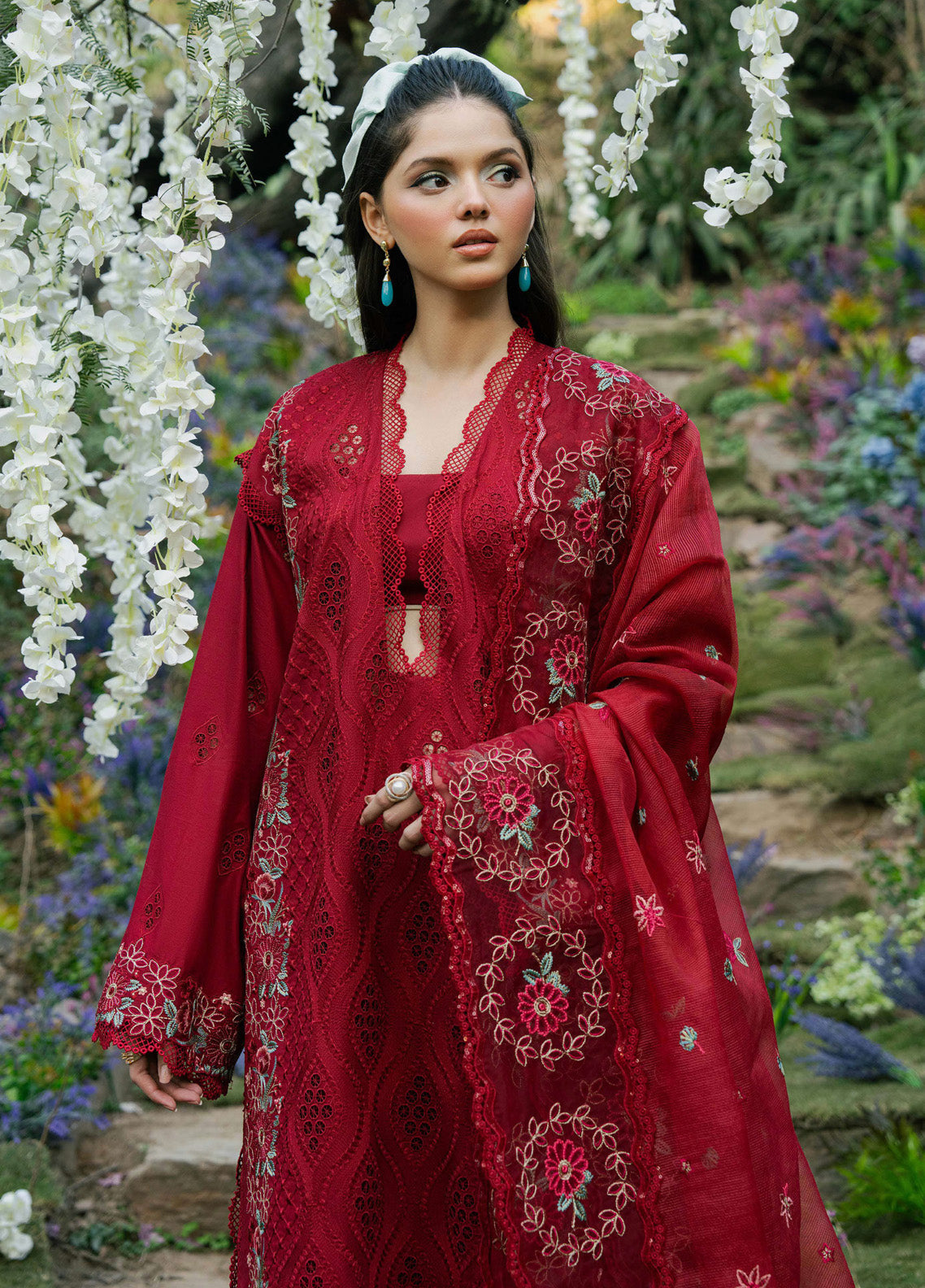 Flora By Zevk Embroidered Lawn 3 Piece Unstitched Suit ZBP25FFL D-RED ROSE Flora By Zevk Embroidered Lawn 3 Piece Unstitched Suit ZBP25FFL D-RED ROSE
