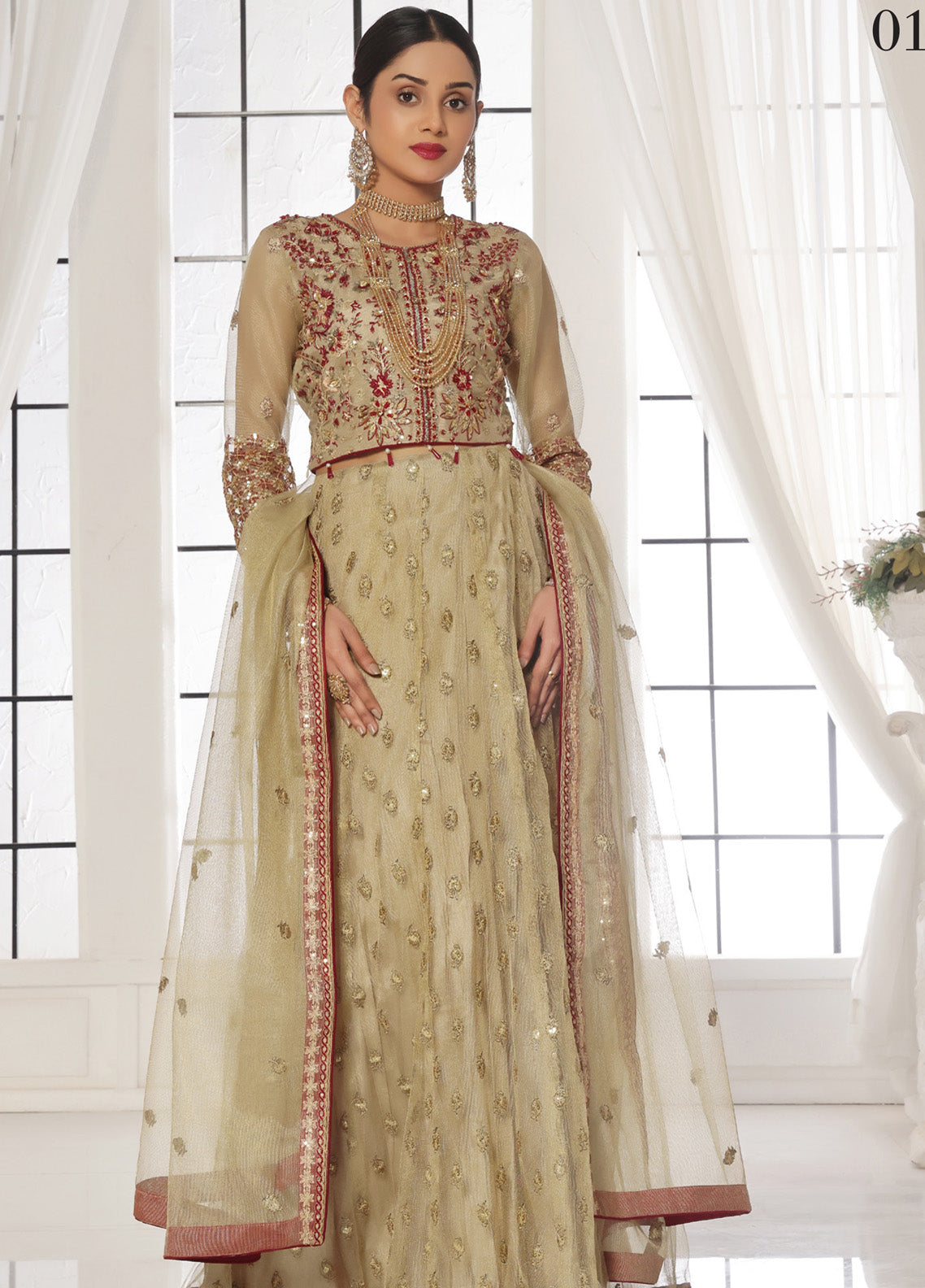 Floral By Soghat Creation Embroidered Chiffon 3 Piece Unstitched Suit SC25F LHC-01 Floral By Soghat Creation Embroidered Chiffon 3 Piece Unstitched Suit SC25F LHC-01