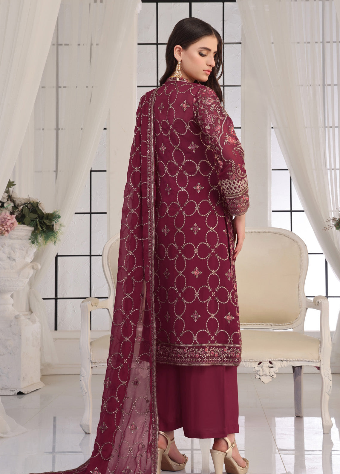 Floral By Soghat Creation Embroidered Chiffon 3 Piece Unstitched Suit SC25F LHC-03 Floral By Soghat Creation Embroidered Chiffon 3 Piece Unstitched Suit SC25F LHC-03